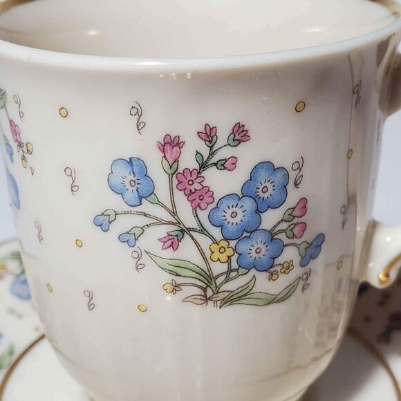 Syracuse China Demitasse Teacup and Saucer Forget Me Not - Picture 3 of 8